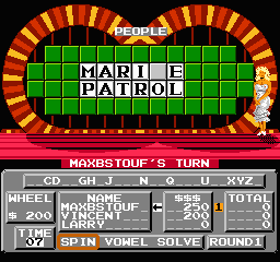 Wheel of Fortune Family Edition screenshot 3 for NES